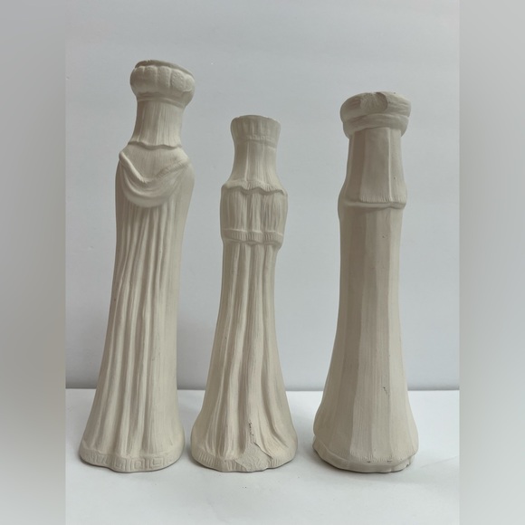 3 WISE MEN ~ WHITE CERAMIC 8" TALL - Picture 3 of 5